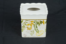 Load image into Gallery viewer, Botanical Tissue Box Cover Decorative Bathroom Vanity Holder Green Leaf Postcard Design