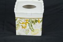 Load image into Gallery viewer, Botanical Tissue Box Cover Decorative Bathroom Vanity Holder Green Leaf Postcard Design