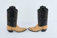 Load image into Gallery viewer, Tony Lama Mens Cowboy Boots Style 1034 Tan Black Leather Western Boots Size 8 D