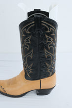 Load image into Gallery viewer, Tony Lama Mens Cowboy Boots Style 1034 Tan Black Leather Western Boots Size 8 D