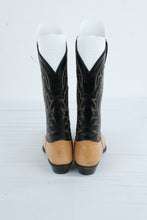 Load image into Gallery viewer, Tony Lama Mens Cowboy Boots Style 1034 Tan Black Leather Western Boots Size 8 D