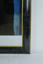 Load image into Gallery viewer, Black & Gold Framed Wall Mirror – Hollywood Regency Style, Rectangular Decor Mirror