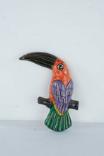 Load image into Gallery viewer, Mexican Folk Art Toucan Bird Wall Hanging Hand Painted Ceramic Pottery 12 Inch