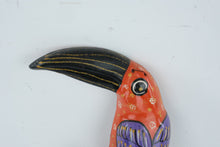 Load image into Gallery viewer, Mexican Folk Art Toucan Bird Wall Hanging Hand Painted Ceramic Pottery 12 Inch