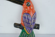 Load image into Gallery viewer, Mexican Folk Art Toucan Bird Wall Hanging Hand Painted Ceramic Pottery 12 Inch