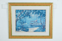 Load image into Gallery viewer, “Tranquil Harbor” Framed Coastal Art Print – 29x35 – Nautical Boats Scene, Made in USA