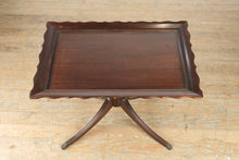 Load image into Gallery viewer, Duncan Phyfe Style Pedestal Tray Top Side Table – Removable Glass