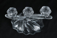 Load image into Gallery viewer, Pair Anna Hütte 24% Lead Crystal Duetto Three-Light Candelabras 6.5” Cascading Wave Germany
