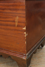 Load image into Gallery viewer, Vintage Cedar Blanket Chest Storage Trunk with Lift Top and Carved Base
