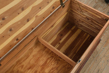 Load image into Gallery viewer, Vintage Cedar Blanket Chest Storage Trunk with Lift Top and Carved Base