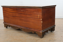 Load image into Gallery viewer, Vintage Cedar Blanket Chest Storage Trunk with Lift Top and Carved Base