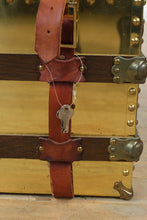 Load image into Gallery viewer, Trunk Line, Inc. Brass-Clad Steamer Trunk Chest – Made in Kerens, Texas, USA