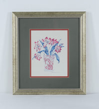 Load image into Gallery viewer, Modern Triple Floral Print Wall Art – 8.5" x 15.25" Gold Frame with Burgundy Mat (Copy)