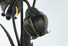 Load image into Gallery viewer, Metal Tulip Table Lamp Three Light Floral Accent Lamp Bronze Finish 34 Inch- Online Only