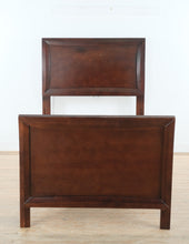 Load image into Gallery viewer, Globe Twin Size Sleigh Bed in Rich Dark Wood Finish
