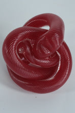 Load image into Gallery viewer, Red Twisted Glass Knot Sculpture – Modern Art Glass Accent, Textured Design