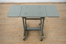 Load image into Gallery viewer, Vintage Industrial Metal Drop Leaf Rolling Table with Foot Brake
