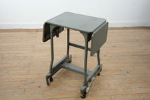 Load image into Gallery viewer, Vintage Industrial Metal Drop Leaf Rolling Table with Foot Brake