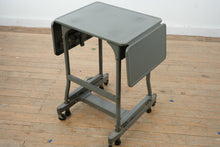 Load image into Gallery viewer, Vintage Industrial Metal Drop Leaf Rolling Table with Foot Brake