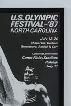 Load image into Gallery viewer, Framed U.S. Olympic Festival 1987 North Carolina Poster Carter Finley Stadium
