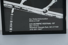 Load image into Gallery viewer, Framed U.S. Olympic Festival 1987 North Carolina Poster Carter Finley Stadium