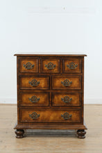 Load image into Gallery viewer, Burlwood-Style Nightstand with Decorative Brass Hardware