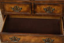 Load image into Gallery viewer, Burlwood-Style Nightstand with Decorative Brass Hardware