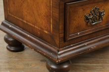 Load image into Gallery viewer, Burlwood-Style Nightstand with Decorative Brass Hardware