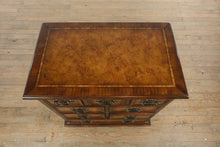 Load image into Gallery viewer, Burlwood-Style Nightstand with Decorative Brass Hardware