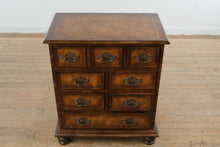 Load image into Gallery viewer, Burlwood-Style Nightstand with Decorative Brass Hardware