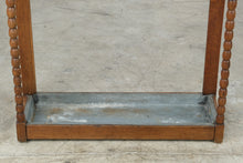 Load image into Gallery viewer, Antique Oak Umbrella Stand Carved Faces Barley Twist Zinc Drip Tray Hall Stand