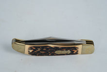 Load image into Gallery viewer, Uncle Henry 227UH Folding Pocket Knife – Staglon Handle, 2-Blade, with Leather Sheath