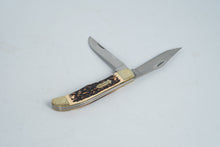 Load image into Gallery viewer, Uncle Henry 227UH Folding Pocket Knife – Staglon Handle, 2-Blade, with Leather Sheath