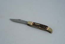 Load image into Gallery viewer, Uncle Henry 227UH Folding Pocket Knife – Staglon Handle, 2-Blade, with Leather Sheath