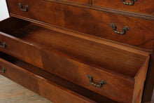Load image into Gallery viewer, Union National Mahogany Bachelor’s Chest with Flamed Drawer Fronts and Greek Key Carved Trim