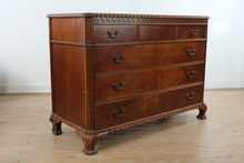 Load image into Gallery viewer, Union National Mahogany Bachelor’s Chest with Flamed Drawer Fronts and Greek Key Carved Trim