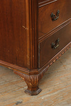 Load image into Gallery viewer, Union National Mahogany Bachelor’s Chest with Flamed Drawer Fronts and Greek Key Carved Trim