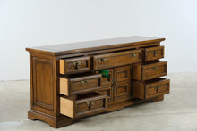 Load image into Gallery viewer, United Furniture Solid Oak Triple Dresser with Center Cabinet and Nine Drawers - Online Only