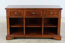 Load image into Gallery viewer, Universal Furniture Cherry Finish Three-Drawer Open Shelf Console Cabinet