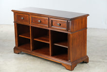 Load image into Gallery viewer, Universal Furniture Cherry Finish Three-Drawer Open Shelf Console Cabinet