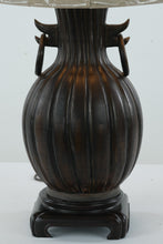 Load image into Gallery viewer, Rubbed Metal Ribbed Urn Lamp