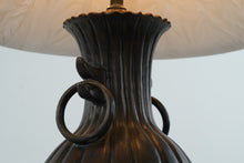 Load image into Gallery viewer, Rubbed Metal Ribbed Urn Lamp