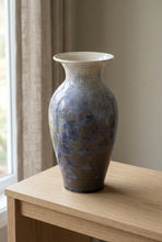 Load image into Gallery viewer, Uwharrie Crystalline Pottery Vase Blue Lavender Seagrove NC Signed 2007 10 Inch