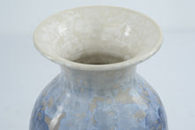 Load image into Gallery viewer, Uwharrie Crystalline Pottery Vase Blue Lavender Seagrove NC Signed 2007 10 Inch