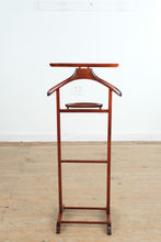 Load image into Gallery viewer, Mid Century Wooden Valet Stand SPQR Italy Mens Suit Butler Stand 42.5 Inch