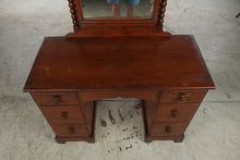 Load image into Gallery viewer, Antique Mahogany Vanity with Adjustable Mirror and Six Drawers