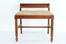 Load image into Gallery viewer, Upholstered Wooden Vanity Stool with Turned Front Legs