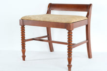 Load image into Gallery viewer, Upholstered Wooden Vanity Stool with Turned Front Legs