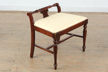 Load image into Gallery viewer, Traditional Mahogany Upholstered Vanity Bench with Turned Spindle Back