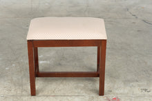 Load image into Gallery viewer, Traditional Mahogany Finish Upholstered Vanity Bench Stool